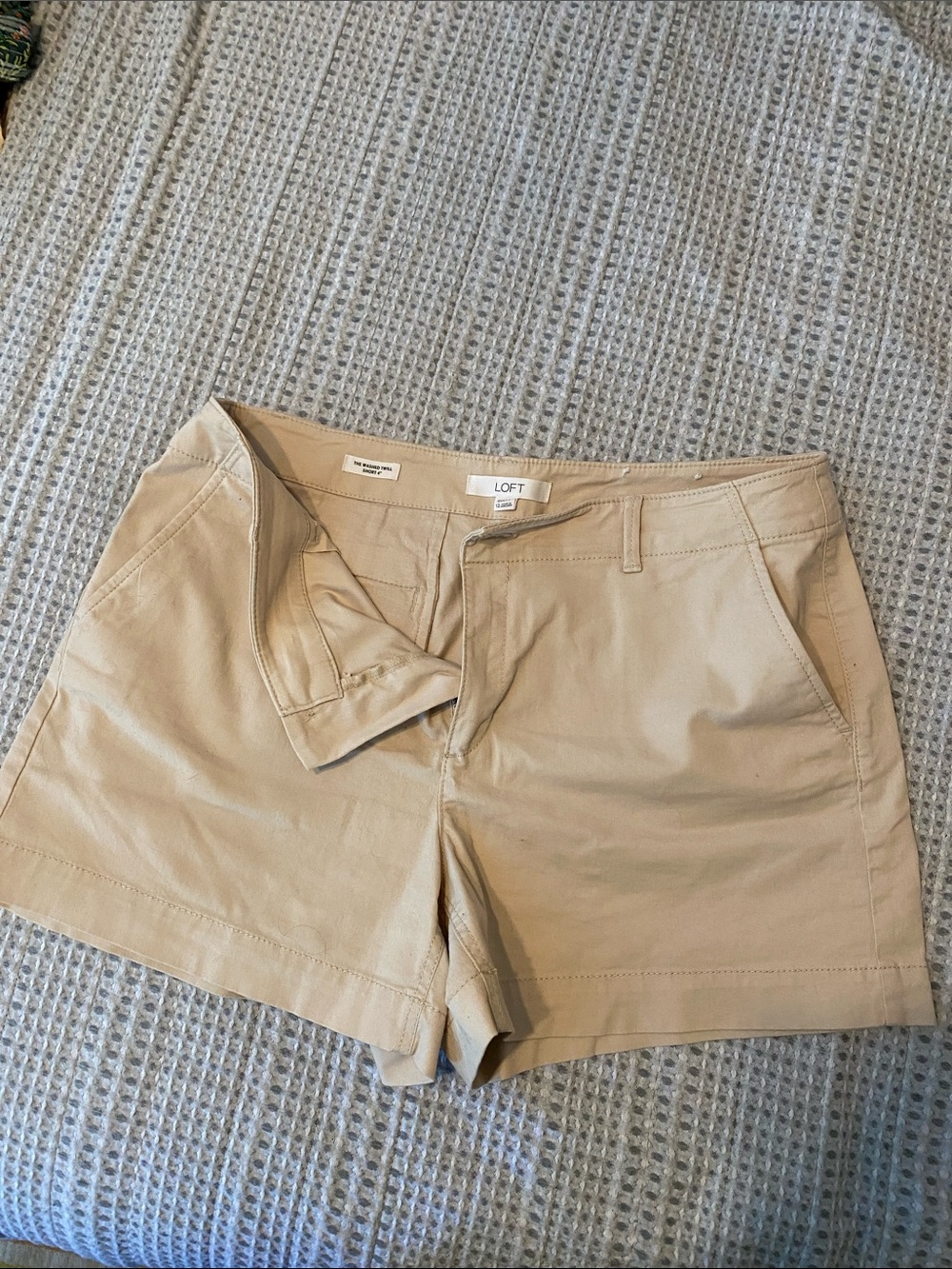 LOFT Beige/Tan Cotton Bermuda Shorts